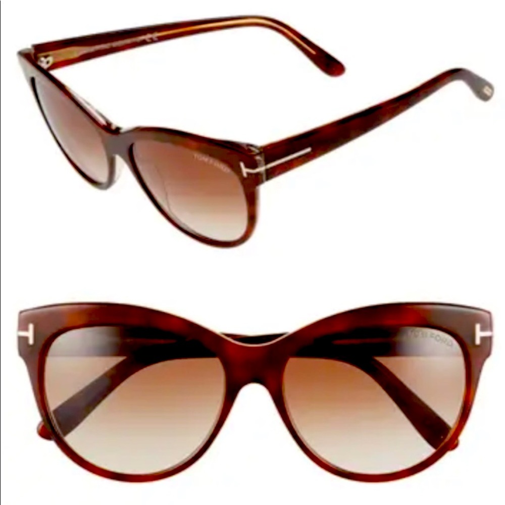 Tom Ford Lily Havana Cat Eye Sunglasses TF430